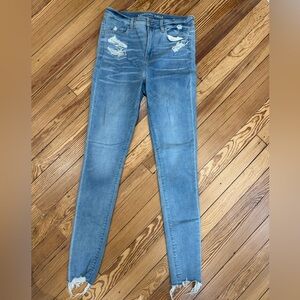 American Eagle Soft Knit Distressed Blue Jeans